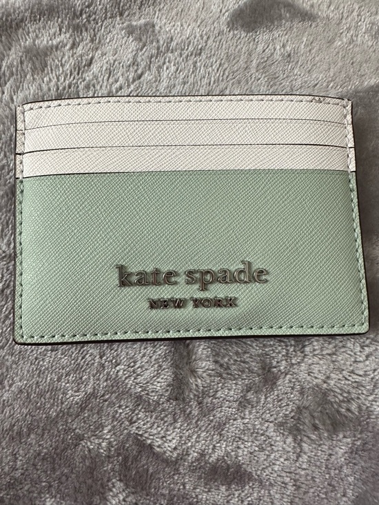 Kate Spade New York Mint & White Card Holder Excellent Condition w/6 Card slots